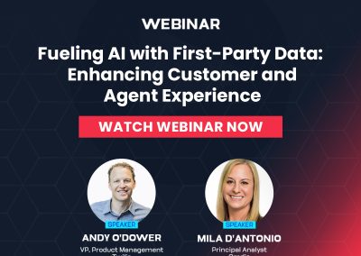 Watch Now Fueling AI with First-Party Data: Enhancing Customer and Agent Experience